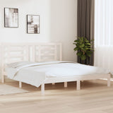 vidaXL Bedframe massief hout wit 75x190 cm