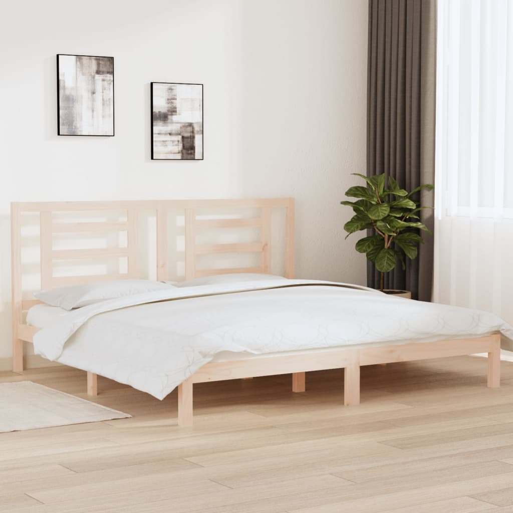 vidaXL Bedframe massief hout wit 75x190 cm