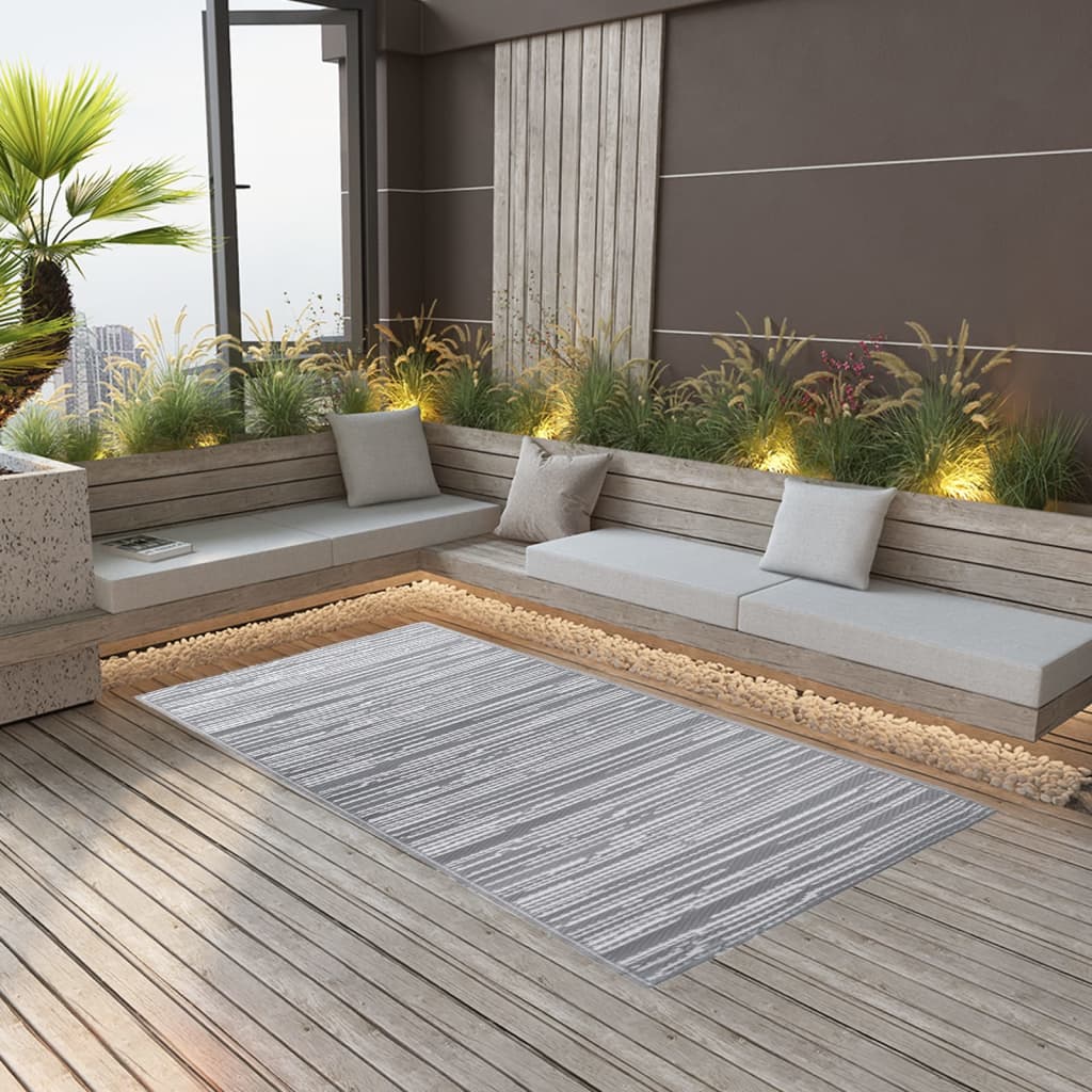 vidaXL Outdoor Rug 80x150 cm PP grey