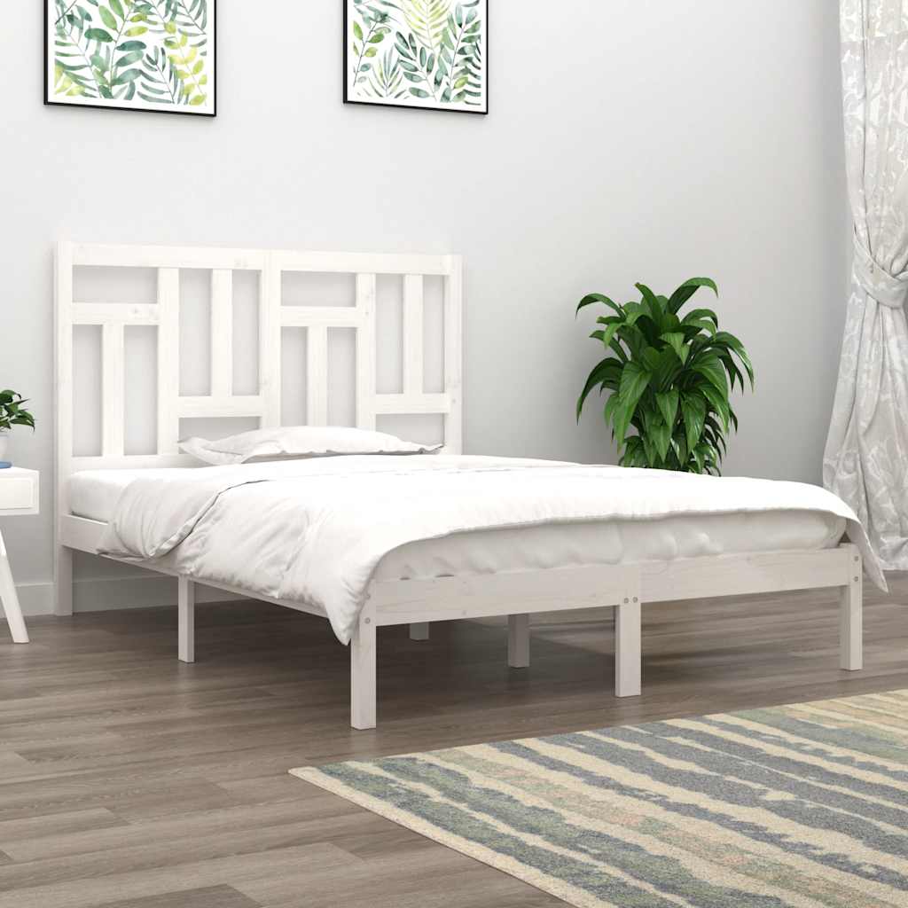 vidaXL Bed Frame Solid Wood 135x190 cm