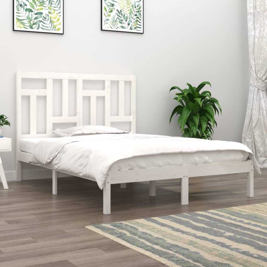 vidaXL Bed Frame Solid Wood 135x190 cm