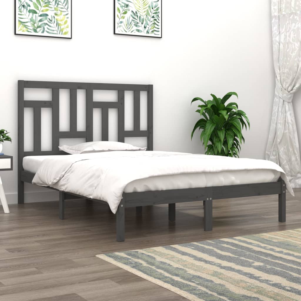vidaXL Bed Frame Solid Wood 135x190 cm
