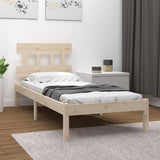 vidaXL Bed frame solid wood black 75x190 cm