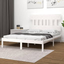 vidaXL Cadre de lit massif blanc noir 75x190 cm