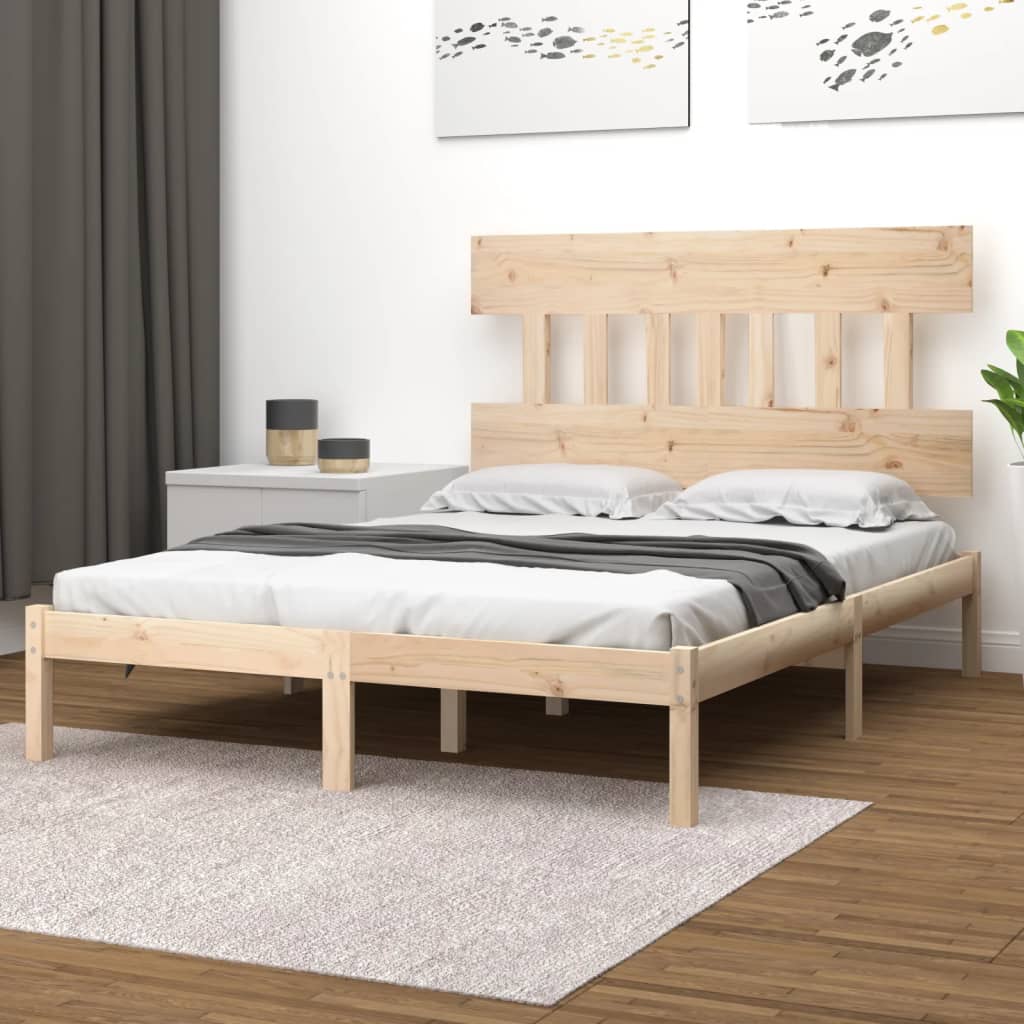 vidaXL Bed frame solid wood black 75x190 cm