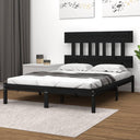 vidaXL Cadre de lit massif blanc noir 75x190 cm