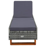 vidaXL Ligbed met kussen poly rattan zwart