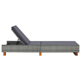 vidaXL Ligbed met kussen poly rattan zwart