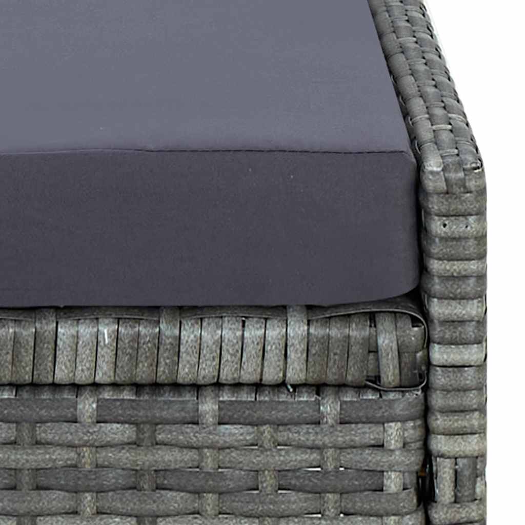 vidaXL Ligbed met kussen poly rattan zwart