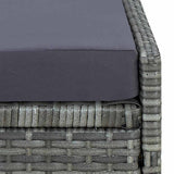 vidaXL Ligbed met kussen poly rattan zwart