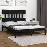 vidaXL Bed frame solid wood black 75x190 cm