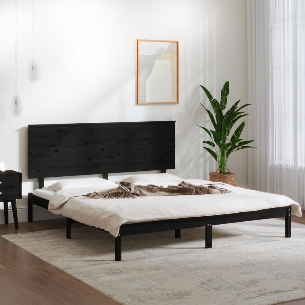vidaXL Bedframe massief hout wit 90x190 cm