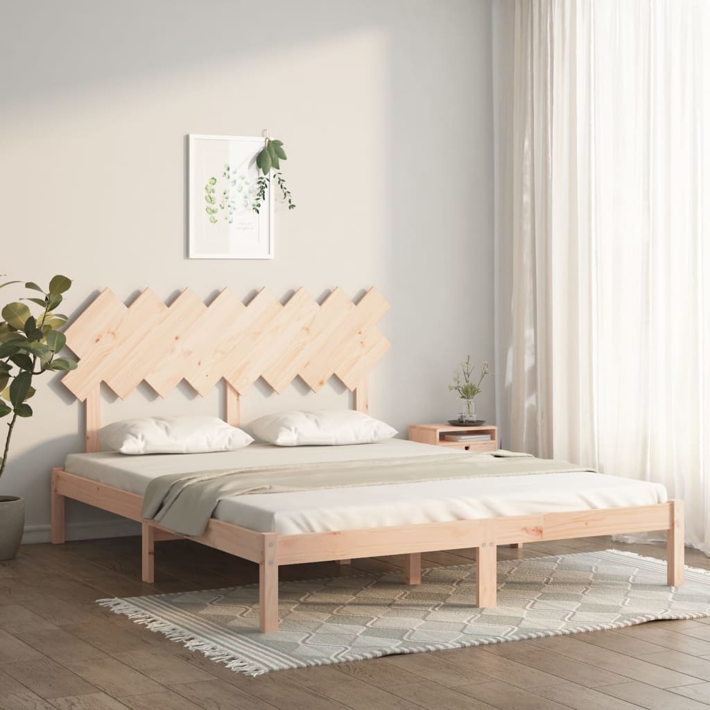 vidaXL Bed frame solid wood black 75x190 cm