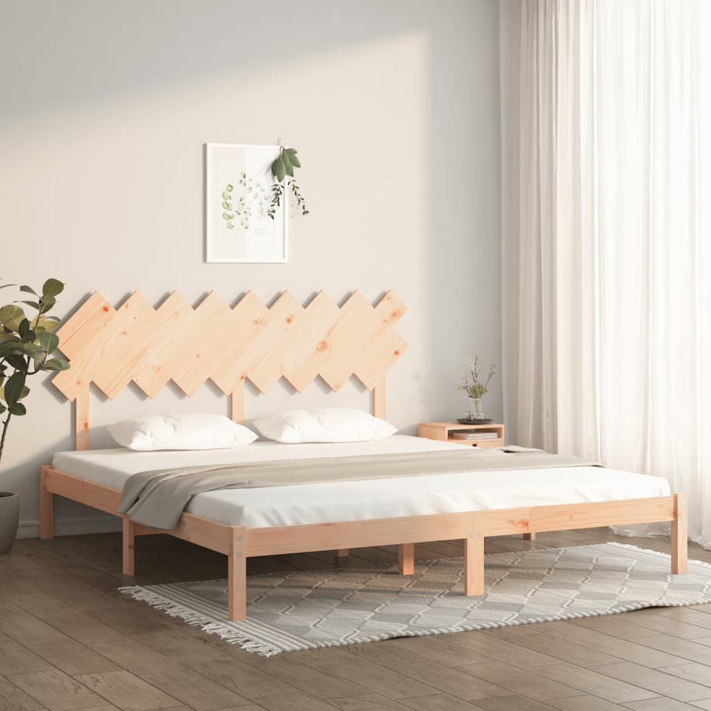 vidaXL Bed frame solid wood black 75x190 cm