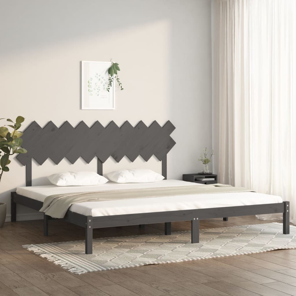 vidaXL Bed frame solid wood black 75x190 cm