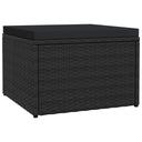 vidaXL Tuinvoetenbank met kussen poly rattan grijs