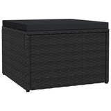 vidaXL Banque de jardin avec coussins en poly rotin gris