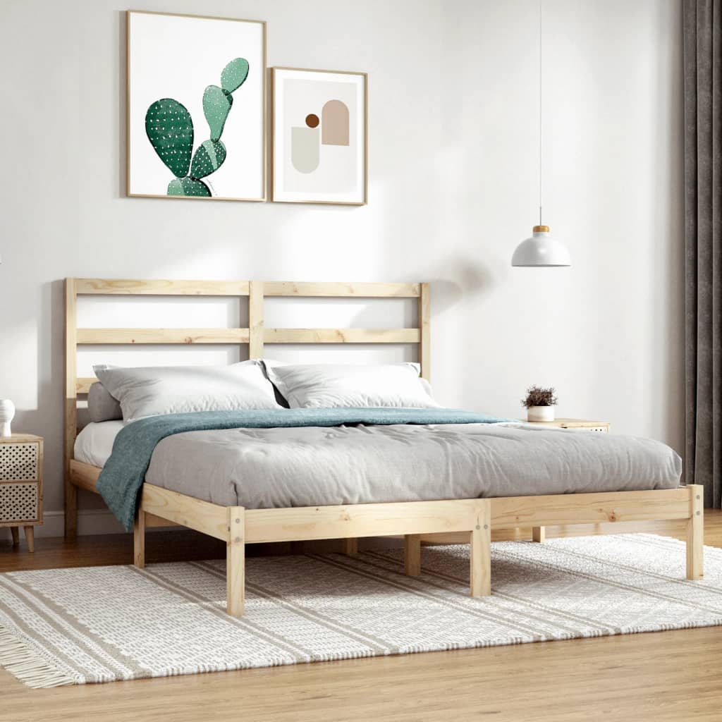 vidaXL Bed frame solid wood black 75x190 cm
