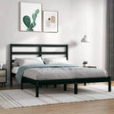 vidaXL Bedframe massief hout zwart 75x190 cm