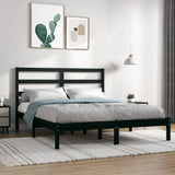 vidaXL Bed frame solid wood black 75x190 cm