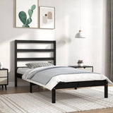 vidaXL Bed frame solid wood black 75x190 cm