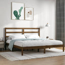 vidaXL Bedframe massief hout zwart 75x190 cm