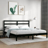 vidaXL Bed frame solid wood black 75x190 cm