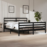 vidaXL Bed Frame Solid Pine Wood Grey 200x200 cm
