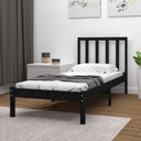 vidaXL Cadre de lit massif vert grenenhout noir 75x190 cm