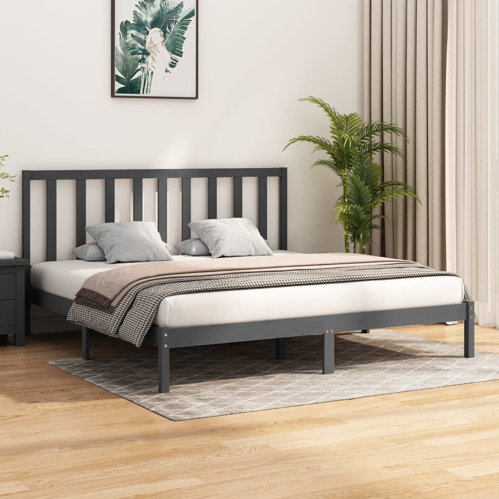 vidaXL Bedframe massief grenenhout wit 75x190 cm
