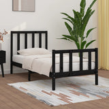 vidaXL Bed Frame Solid Wood White 75x190 cm