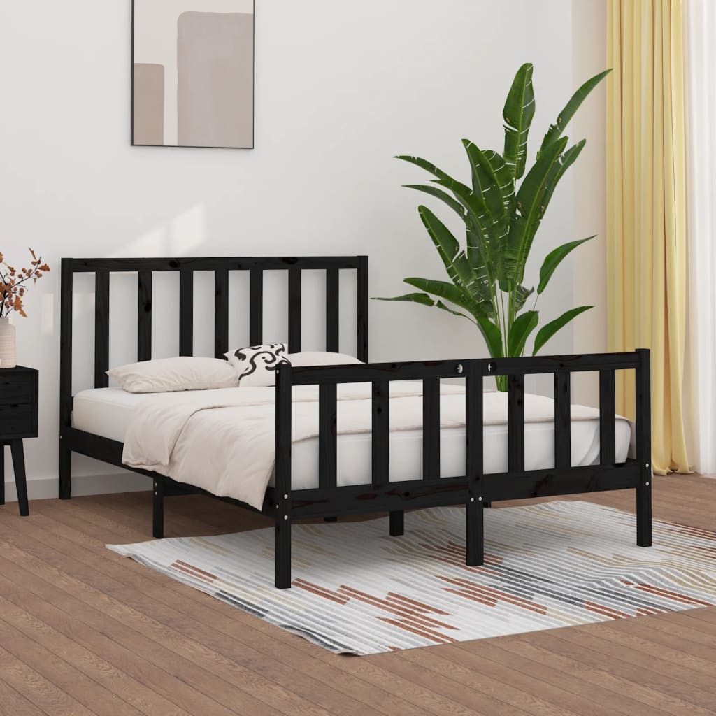 vidaXL Bed Frame Solid Wood White 75x190 cm