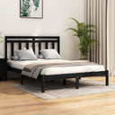 vidaXL Bedframe massief hout zwart 75x190 cm