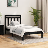 vidaXL Bed frame solid wood black 75x190 cm