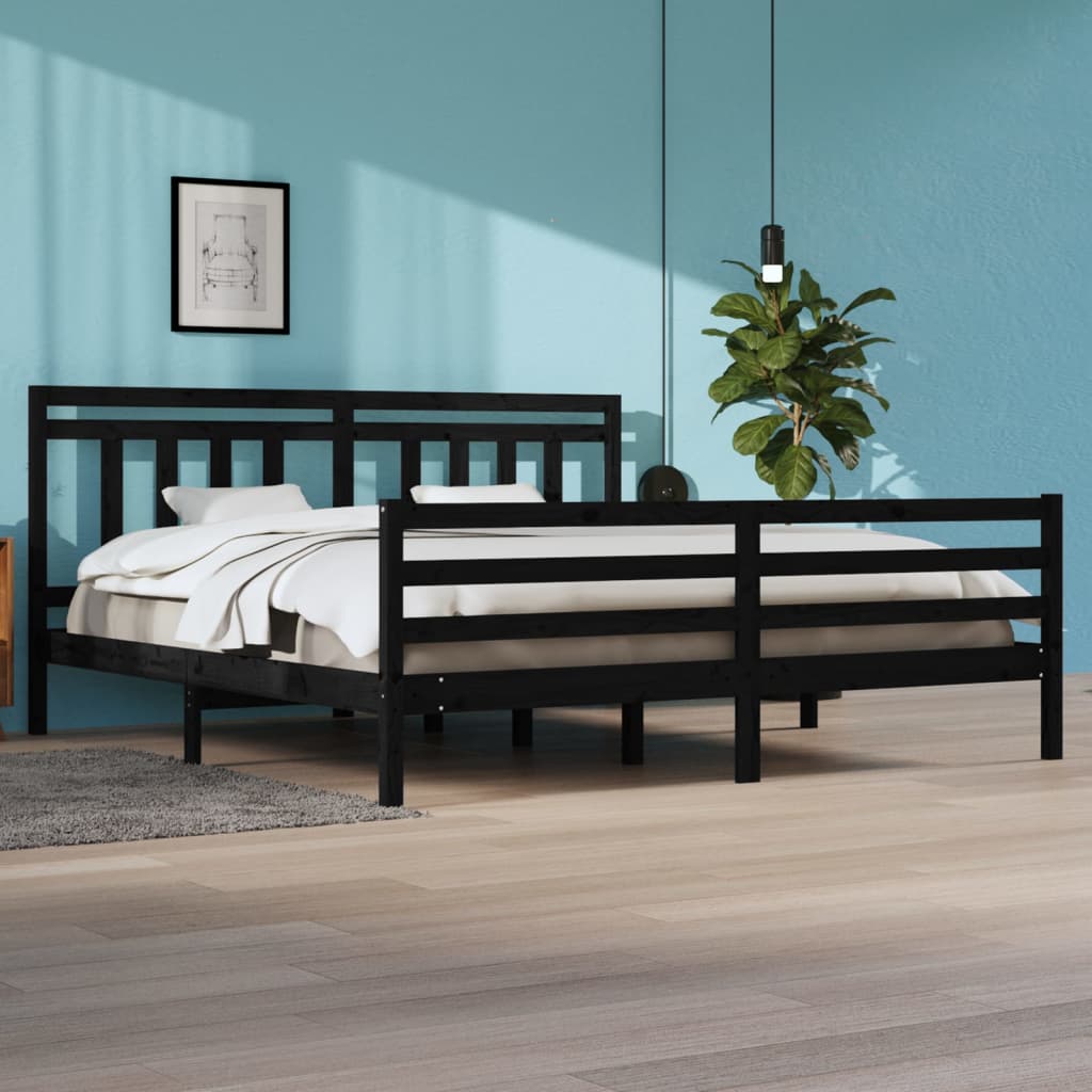 vidaXL Bedframe massief hout wit 100x200 cm