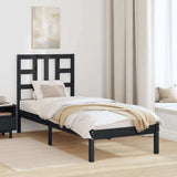 vidaXL Bed frame solid wood black 75x190 cm