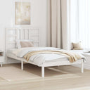 vidaXL Cadre de lit massif blanc noir 75x190 cm