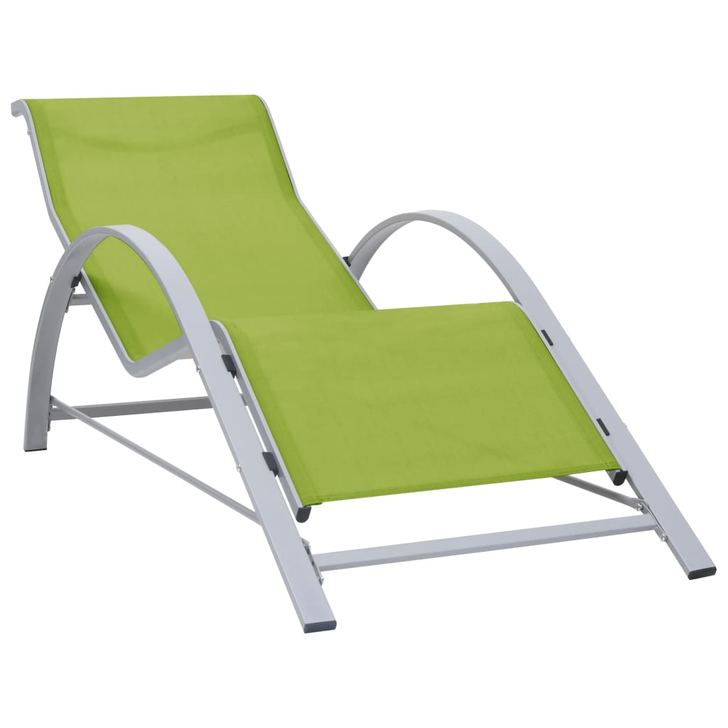 vidaXL Sun Lounger Textilene and Aluminium Green