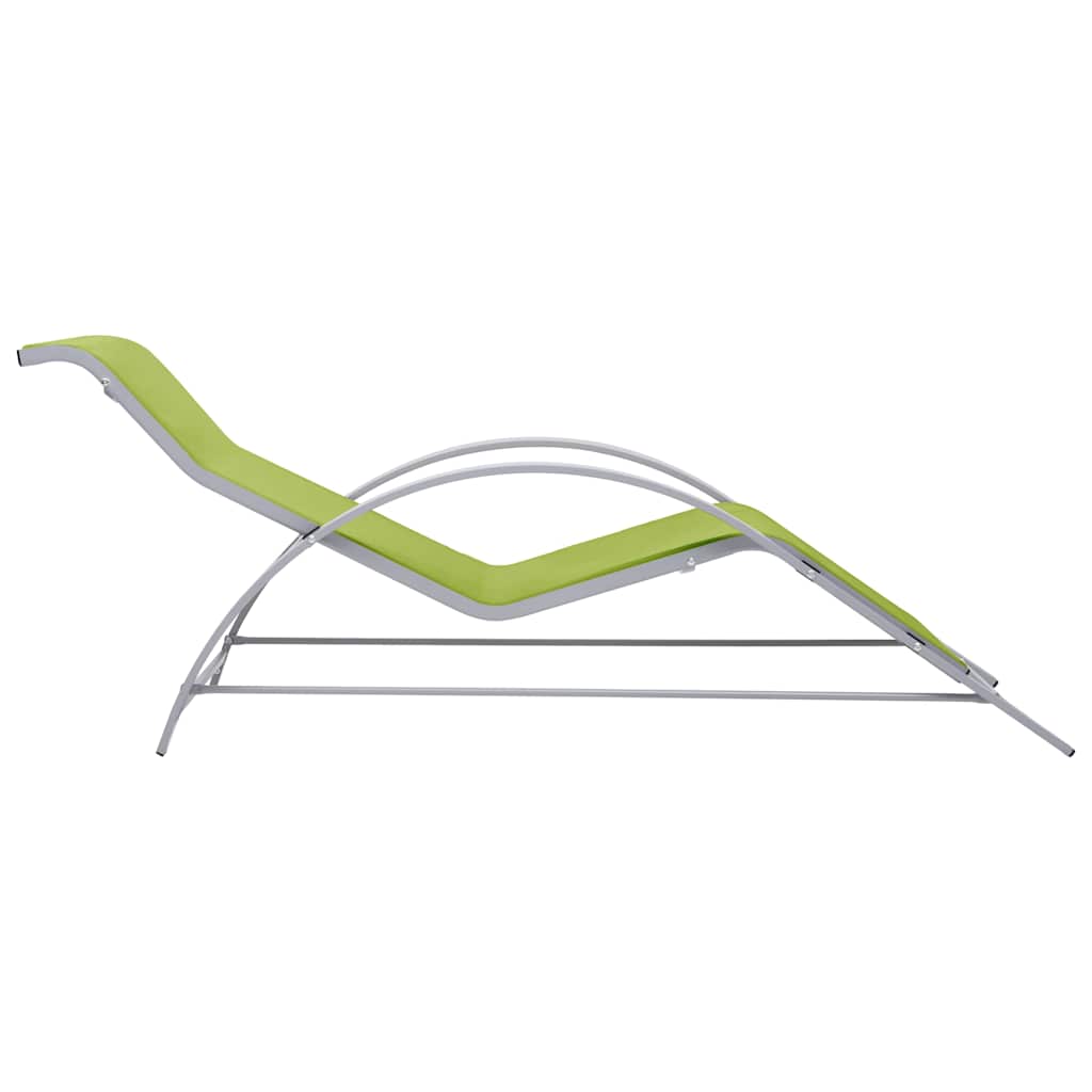 vidaXL Sun Lounger Textilene and Aluminium Green