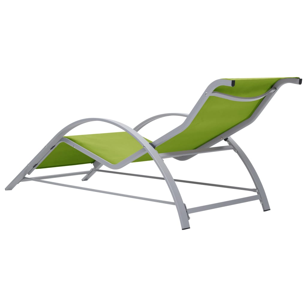 vidaXL Sun Lounger Textilene and Aluminium Green