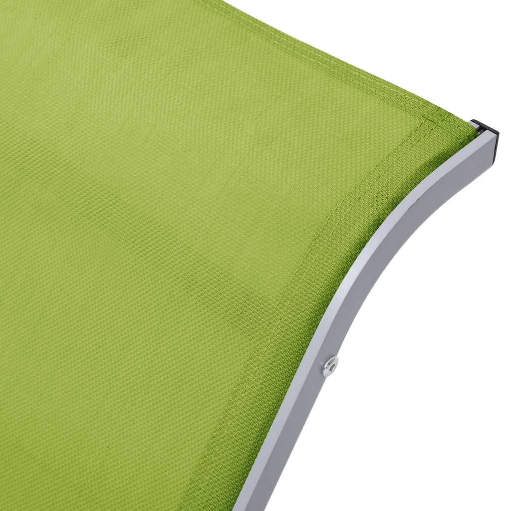 vidaXL Sun Lounger Textilene and Aluminium Green