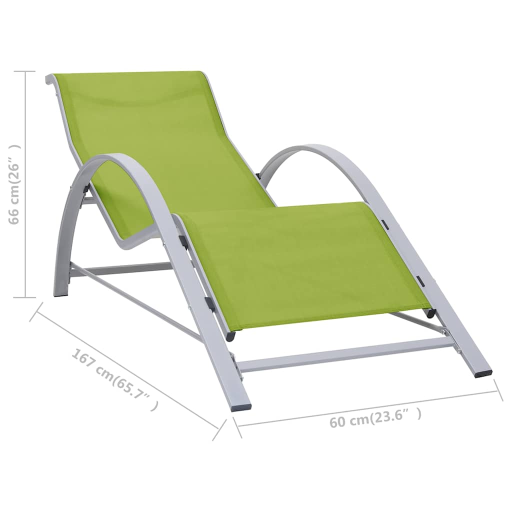vidaXL Sun Lounger Textilene and Aluminium Green