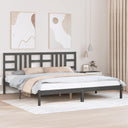vidaXL Cadre de lit massif blanc noir 75x190 cm