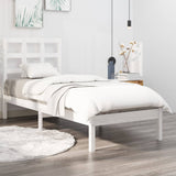 vidaXL Bedframe massief hout wit 75x190 cm
