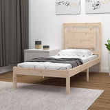 vidaXL Bed frame solid wood black 75x190 cm