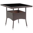 vidaXL Tuintafel poly rattan en glas beige