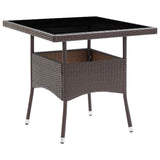 vidaXL Tuintafel poly rattan en glas beige