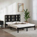 vidaXL Bedframe massief hout zwart 75x190 cm