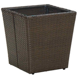 vidaXL Coffee Table 41.5x41.5x44 cm Poly Rattan and Tempered Glass Beige