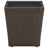 vidaXL Coffee Table 41.5x41.5x44 cm Poly Rattan and Tempered Glass Beige